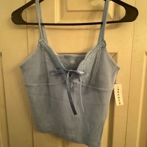 PacSun Sky Blue Lace Cami with Ribbon Detail